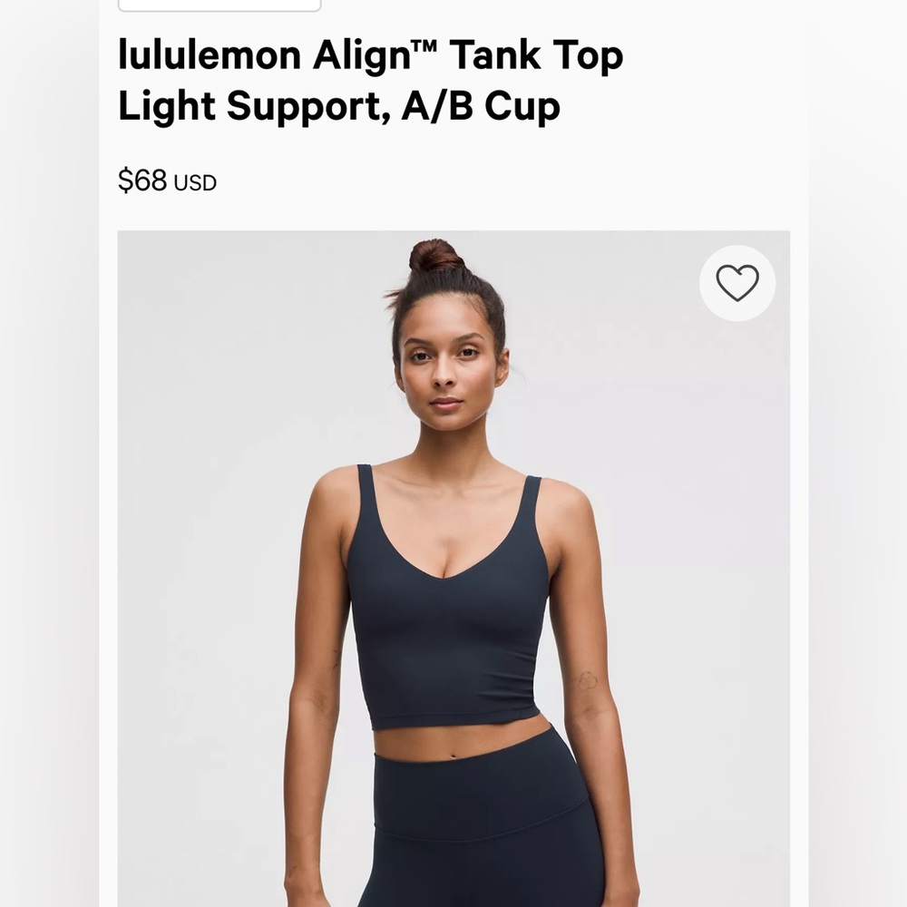 Lululemon Align Tank Heritage 365 Camo Deep Coal Gray Size 0 VGUC
